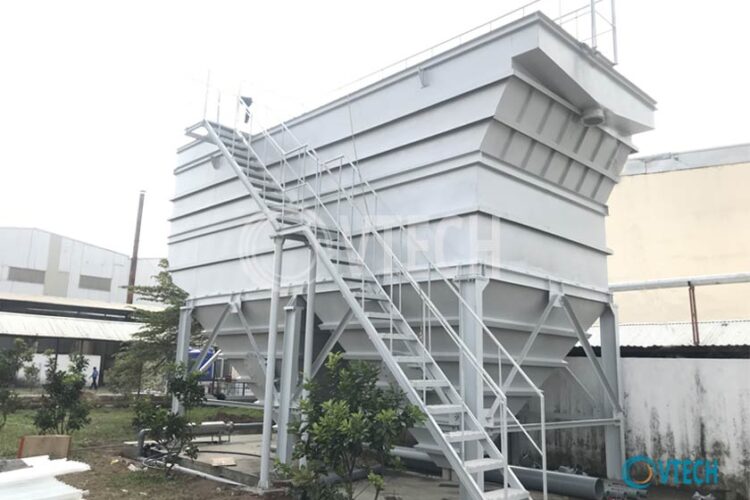 Installing a lemella settling tank for wastewater with a capacity of 3000m3/day